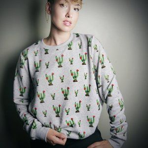 Heather Gray Cactus Sweatshirt | Size XL